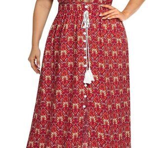Women's Plus Size Floral Print Maxi Dress Short Sleeve Beach Party Elegant